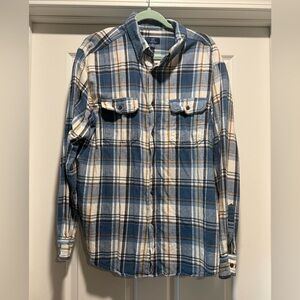 George Blue and Brown Plaid Shirt